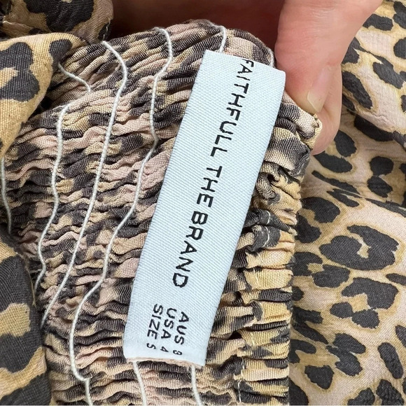 Anthropologie Faithfull The Brand Elsa Leopard Print Jumpsuit Size S / 4 - Picture 10 of 10